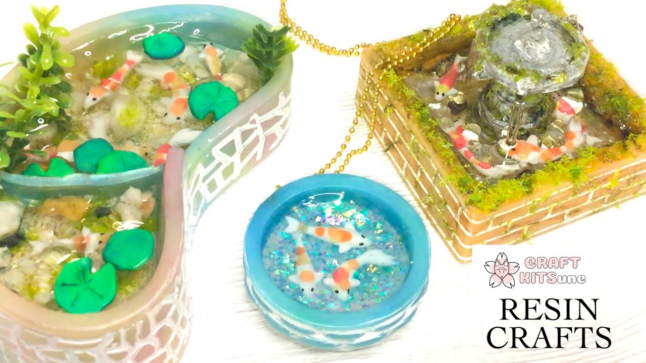 Resin Crafts- Miniature Koi Ponds- craft kitsune- Tutorial-DIY