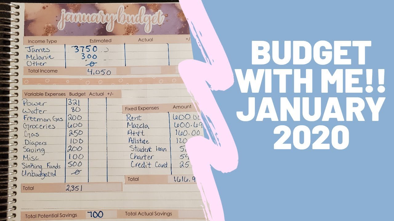 Budget With Me|| JANUARY Monthly Budget Set up 2020
