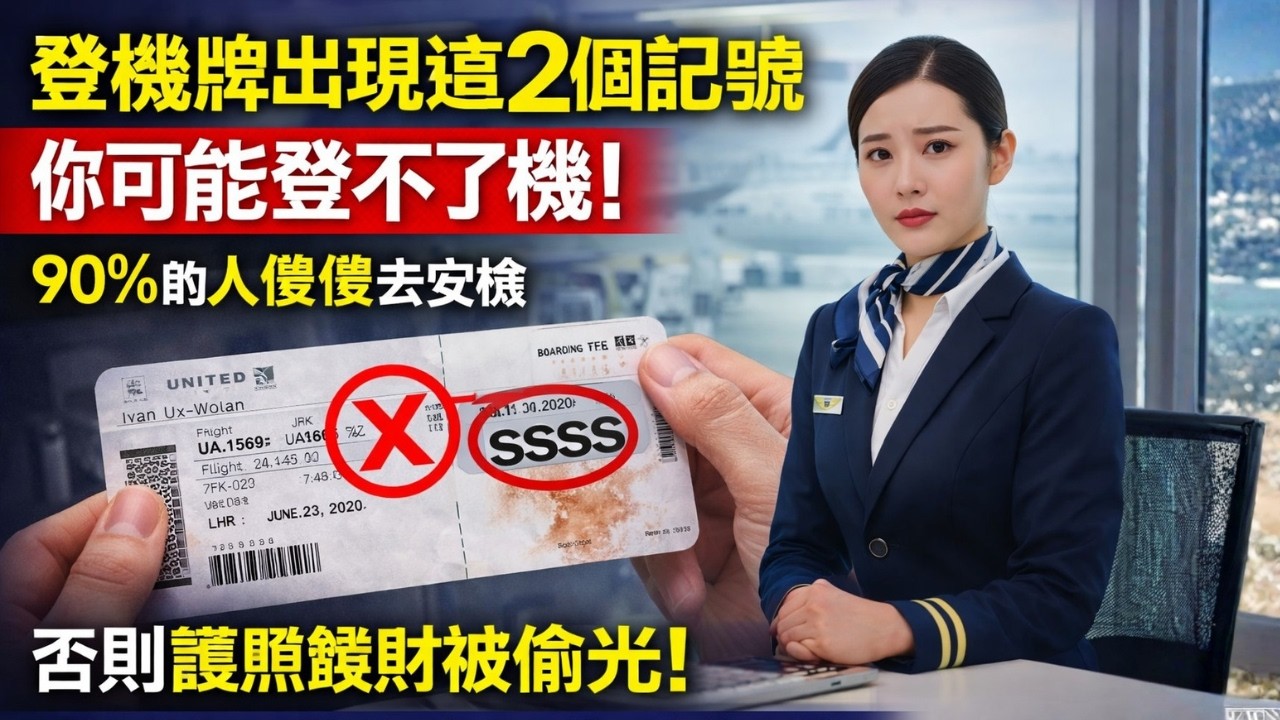 登機牌出現這2個記號，你可能登不了機！90%的人傻傻去安檢，結果被踢下飛機 ！#機票超售 #登機牌 #航班取消 #賠償 #空姐