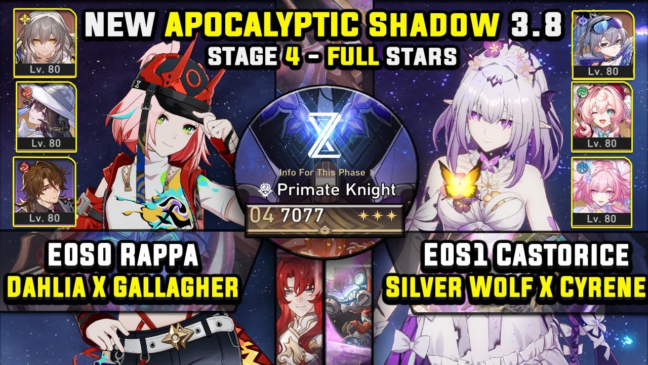 E0 Rappa Carry W/ Dahlia & E0 Castorice Carry (3 Stars) Apocalyptic Shadow 4 Honkai Star Rail 3.8