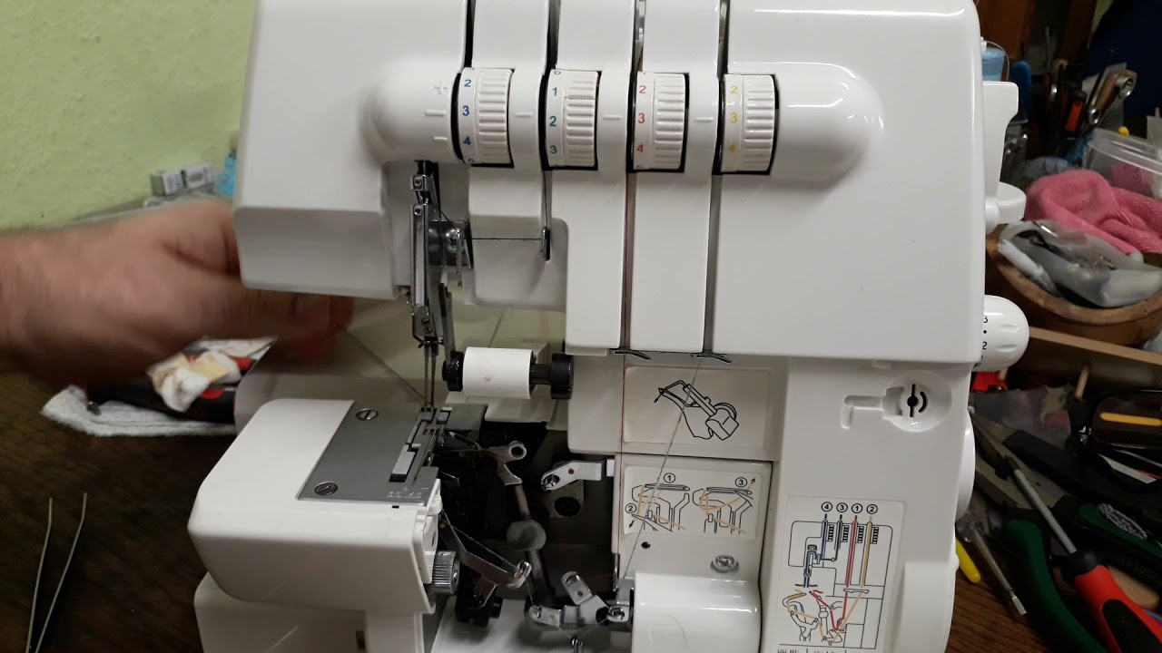 SILVERCREST Overlock Sewing Modell SON 90 A1 تجريب عمل الأفرلوك