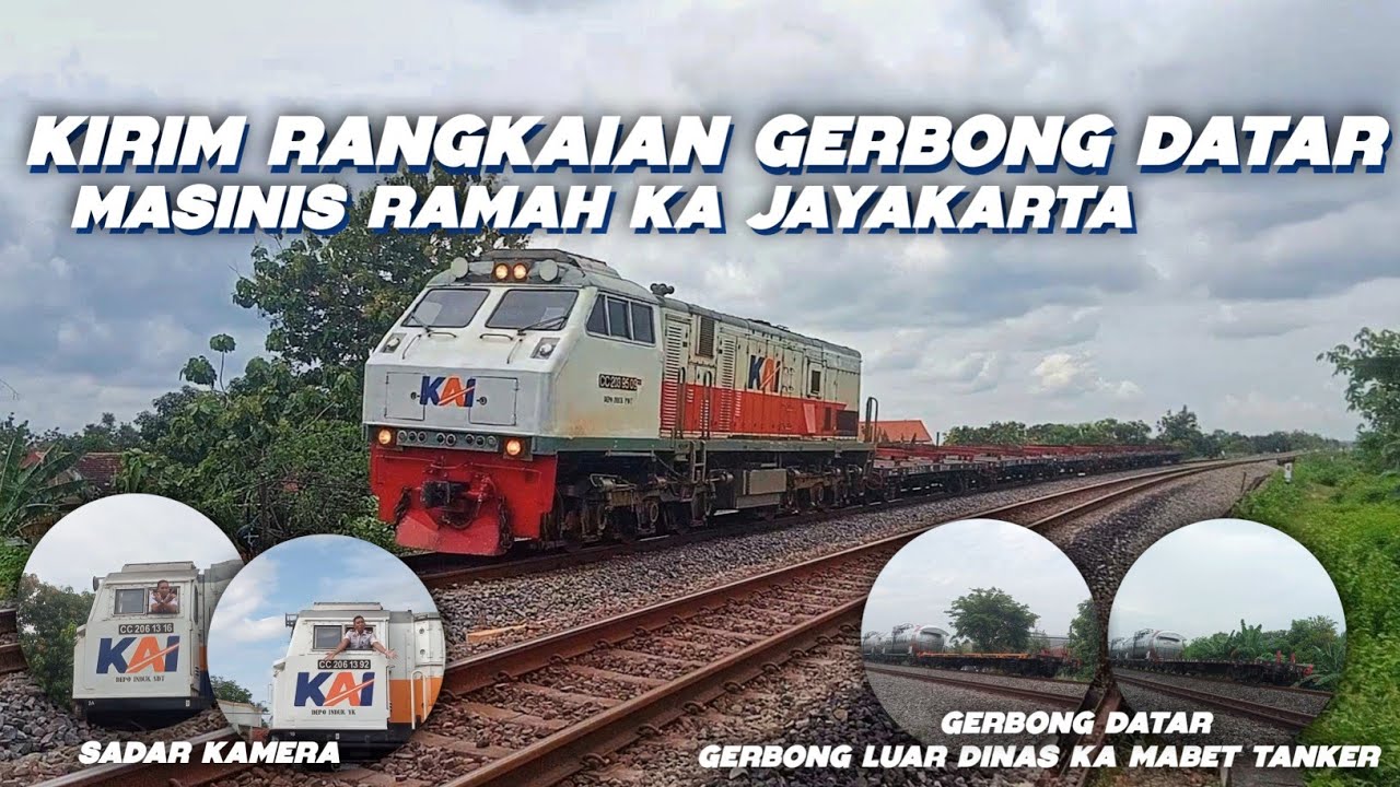 KLB KIRIM RANGKAIAN GERBONG DATAR - GERBONG DATAR LUAR DINAS | AKSI MASINIS SADAR KAMERA 