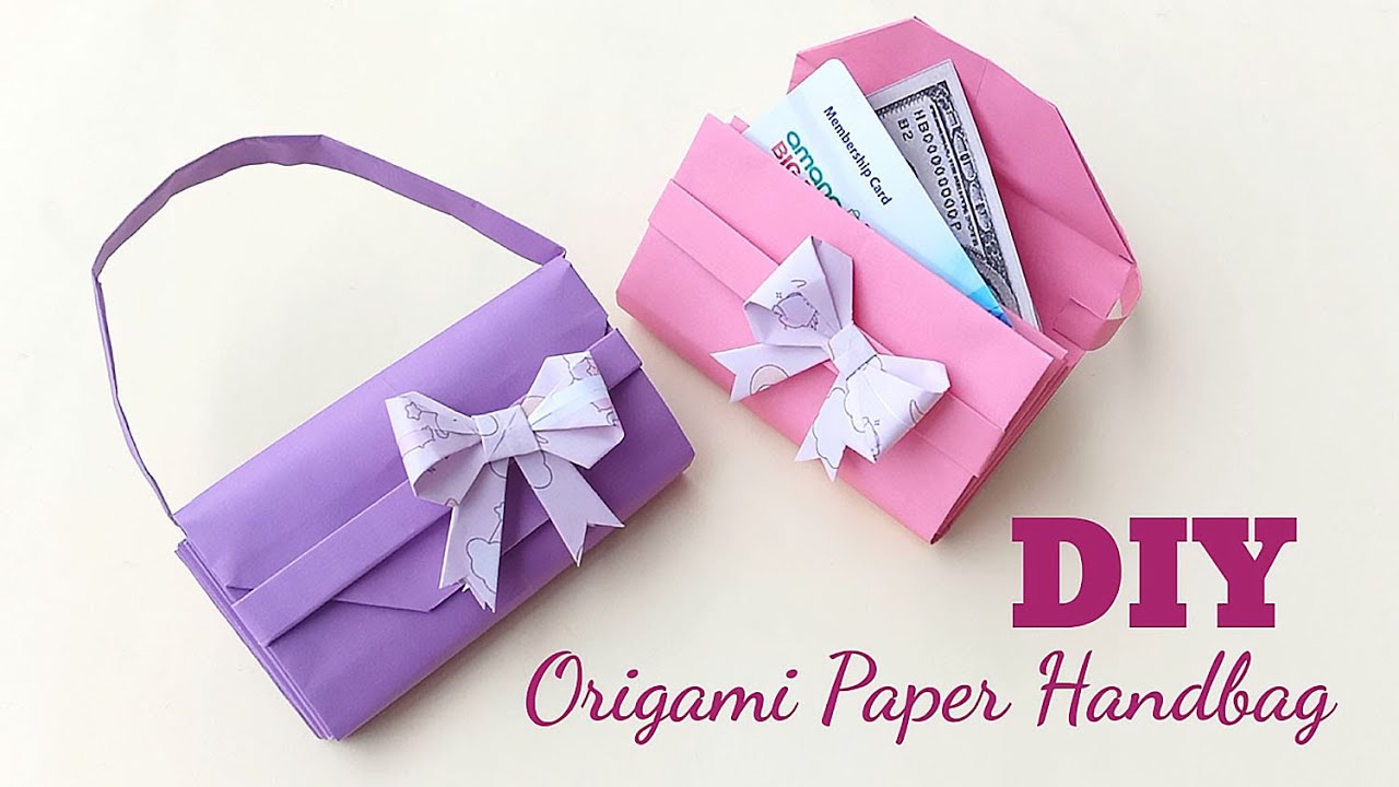 How to make Paper handbag? Origami Paper Craft Ideas || Easy Origami Paper Purse