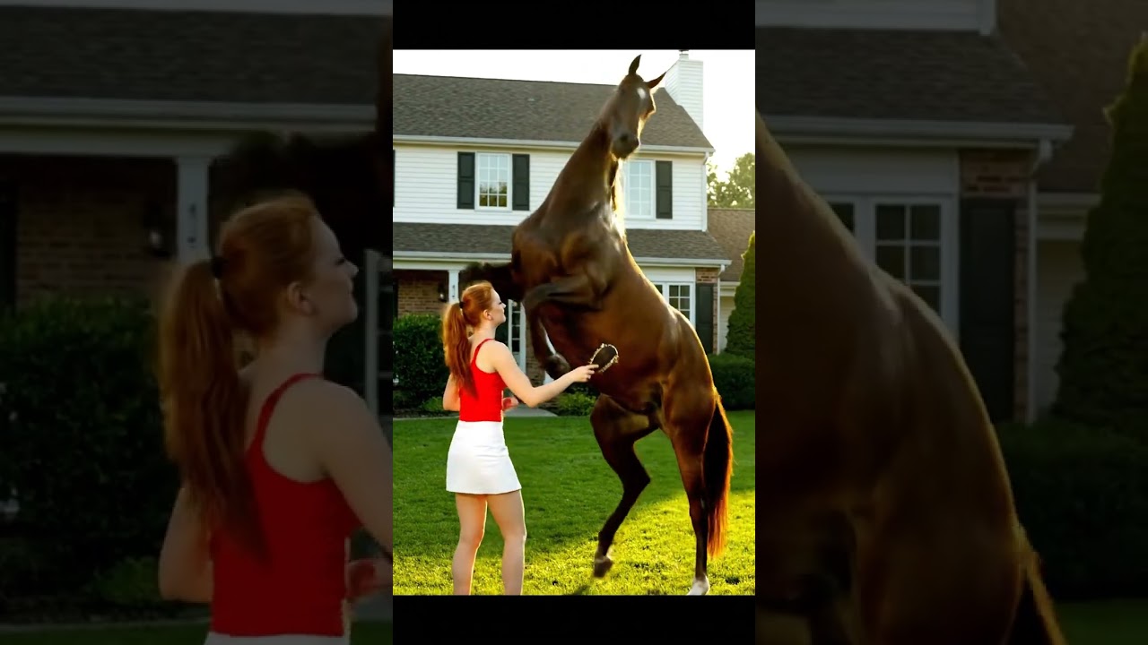 Beautiful girl & Smart Horse  ep03 #horse #nature #love #animals
