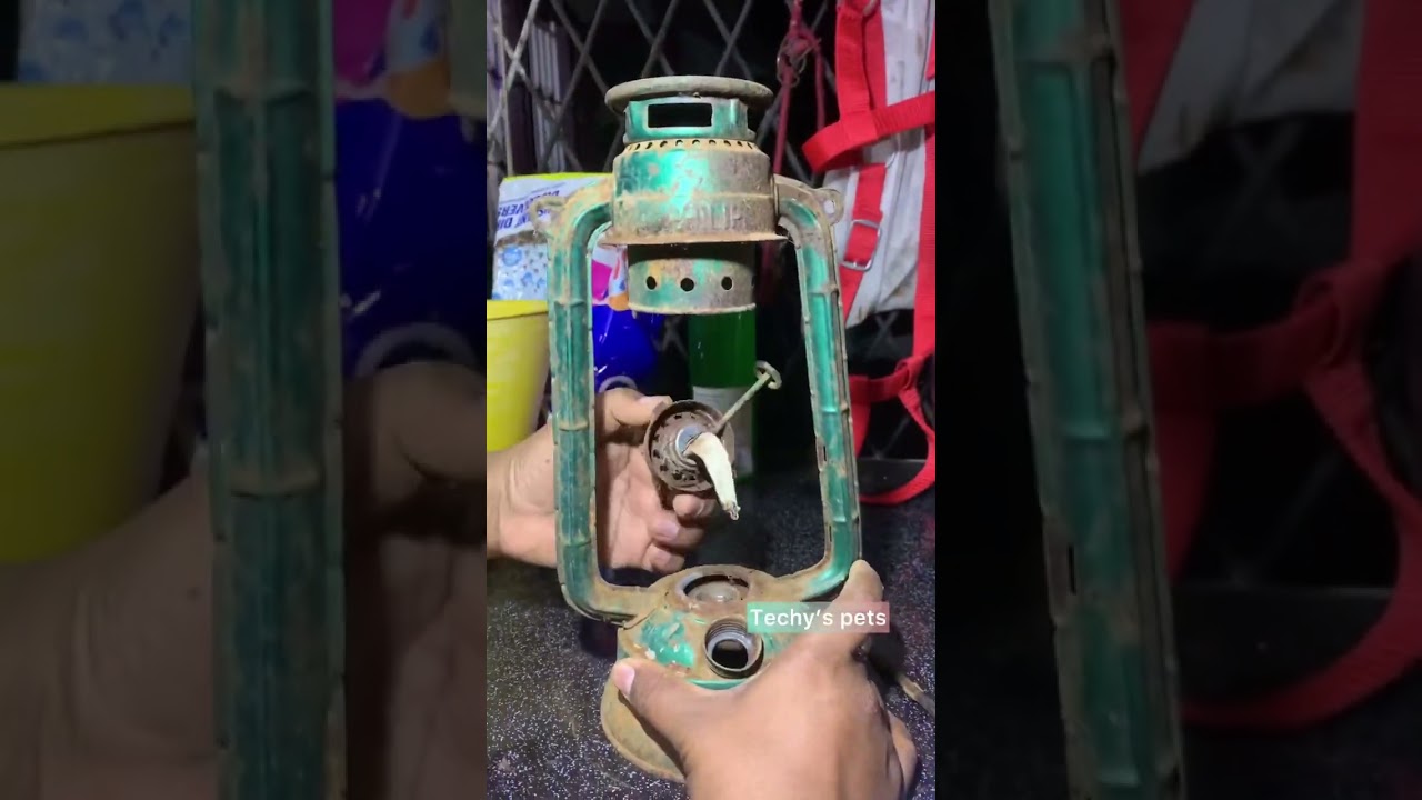 Antique Rusty Hurricane lamp Restoration