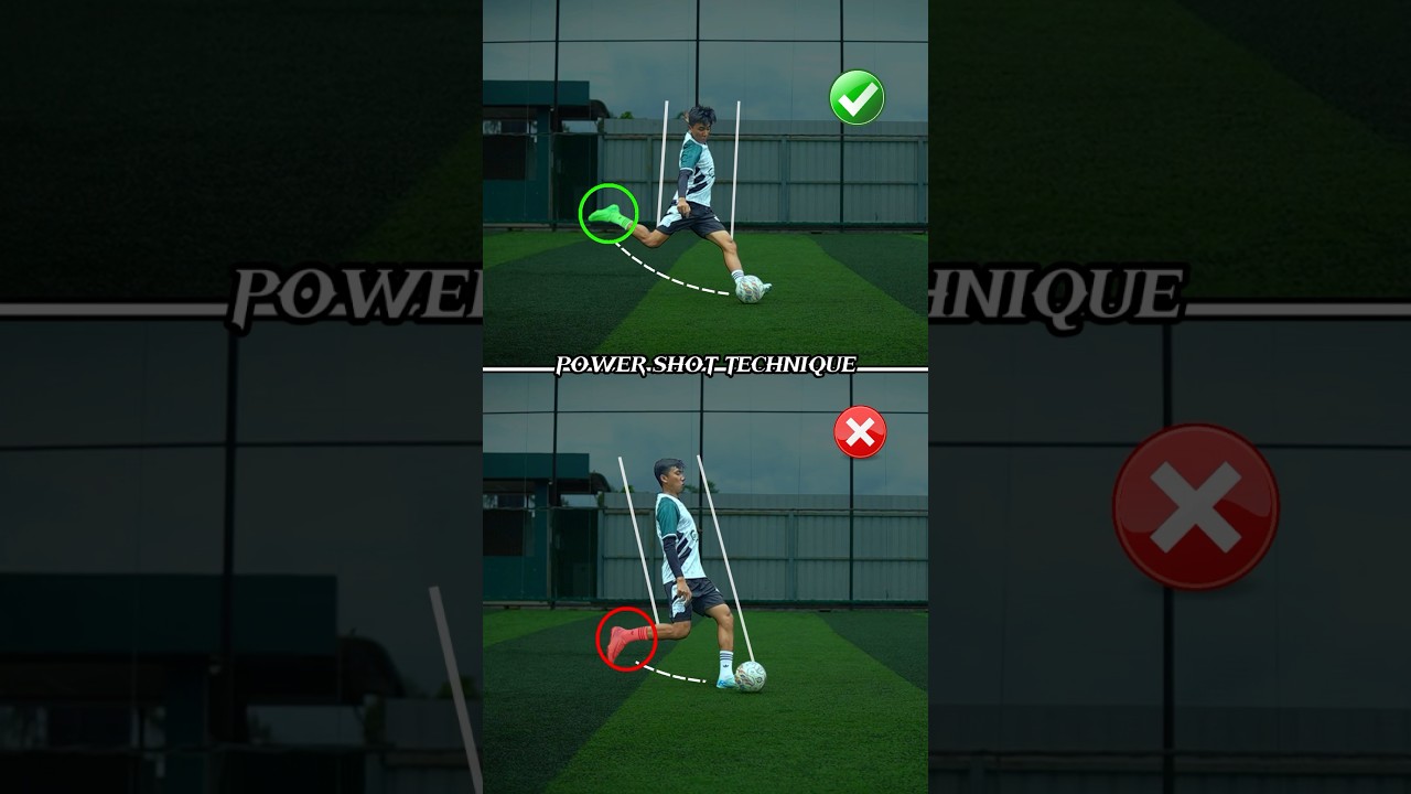 POWER SHOT TECHNIQUE ⚽️.#football #footballskills #soccer #powershot #shotrs