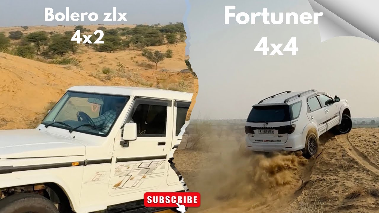 Desert Off-Road Battle! Bolero 4x2 vs Fortuner 4x4 🏜️🚙 last m fortuner ka bumper gya 🥲
