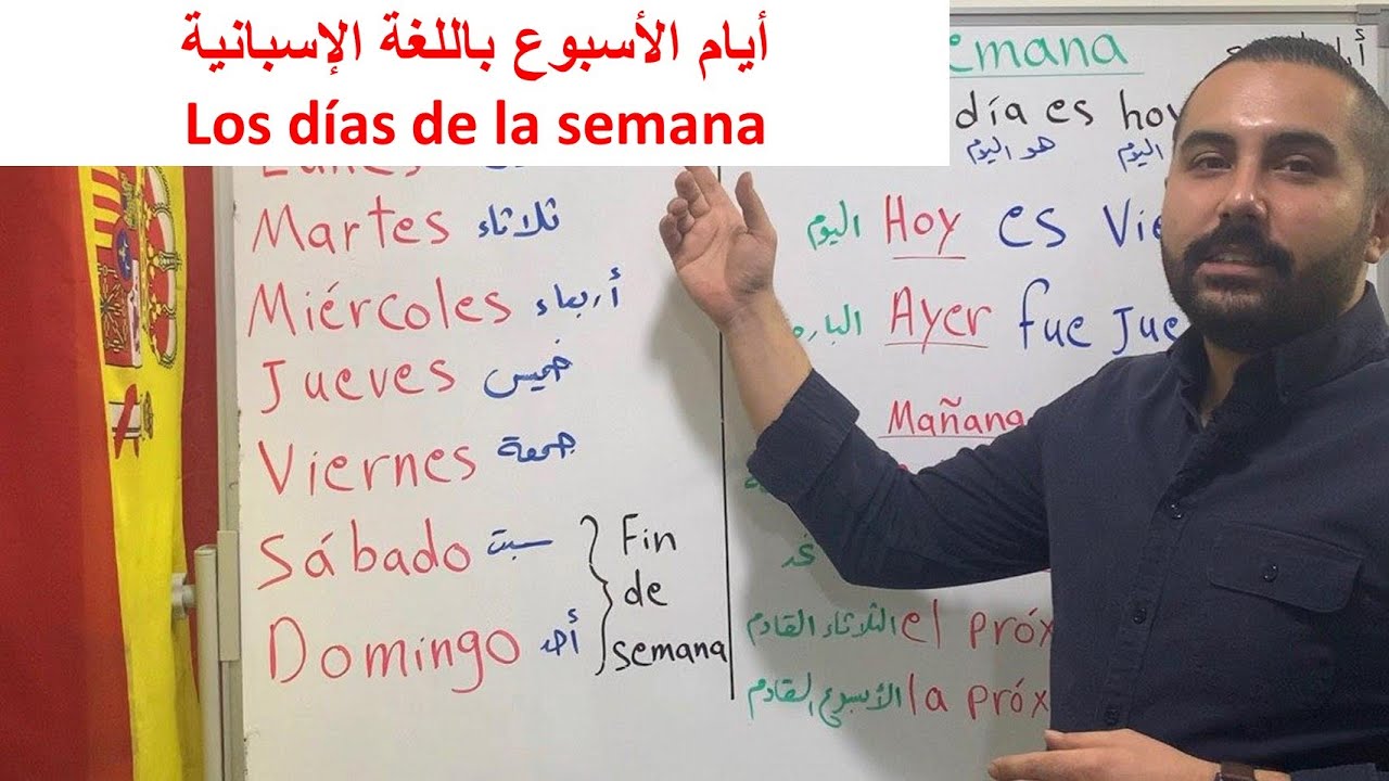 تعلم أيام الأسبوع باللغة الإسبانية ،los días de la semana, days of the week in spanish