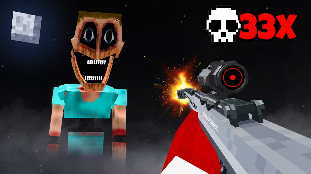 Přidal Jsem ZBRANĚ na 1 HOROR BLOCK v Minecraftu