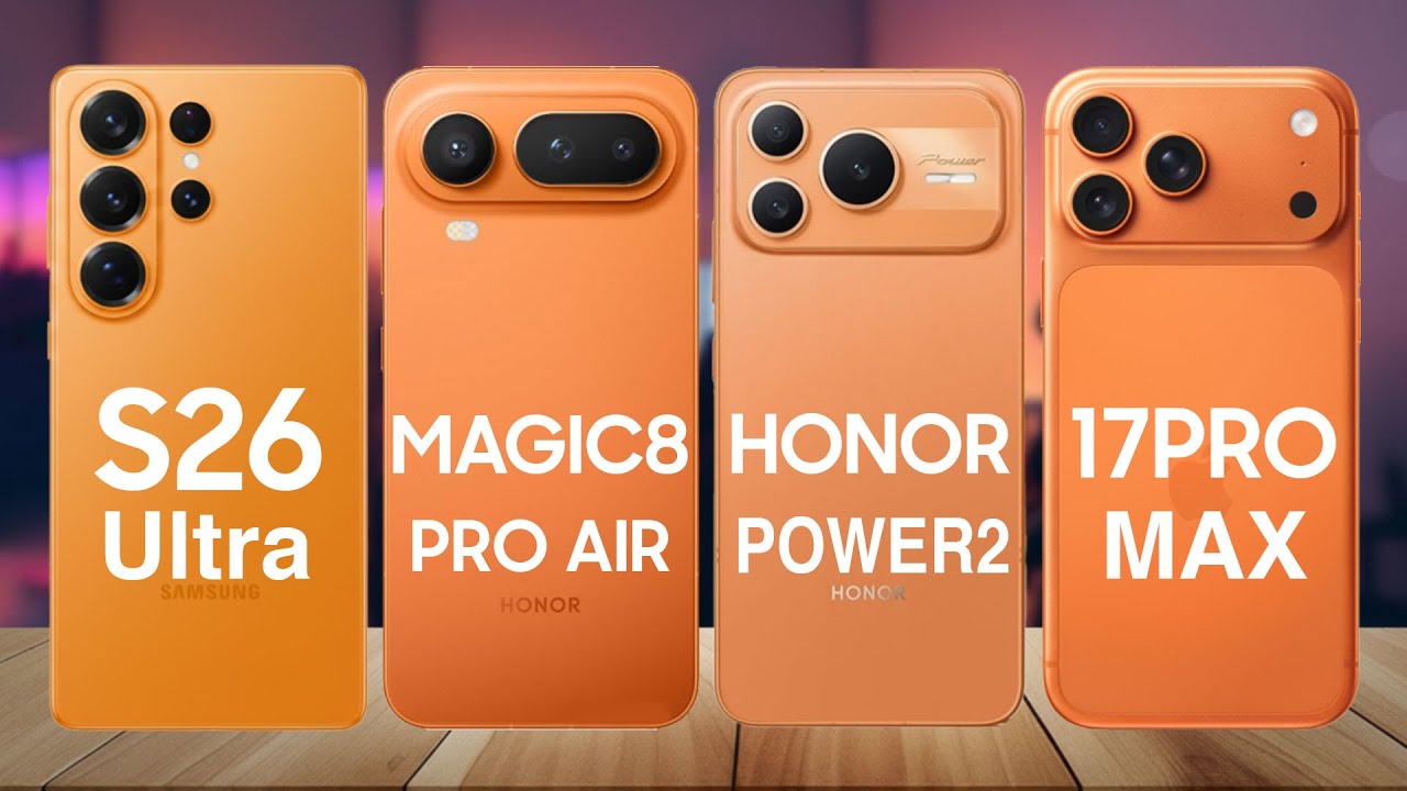 Samsung S26 Ultra vs Honor Magic8 Pro Air vs Honor Power2 vs iPhone 17 Pro Max – Full Comparison