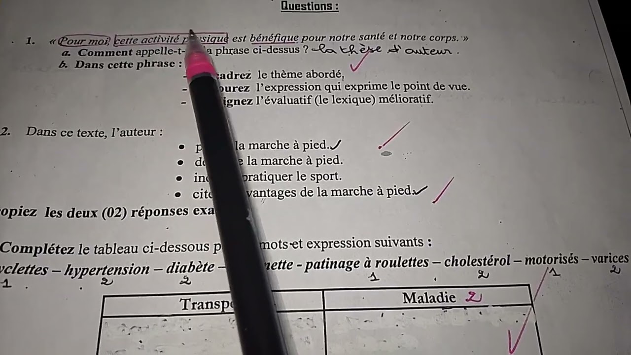 فرض مقترح بقوة le texte argumentatif درتو لتلاميذي وش رأيكم فيه1+2ثانوي