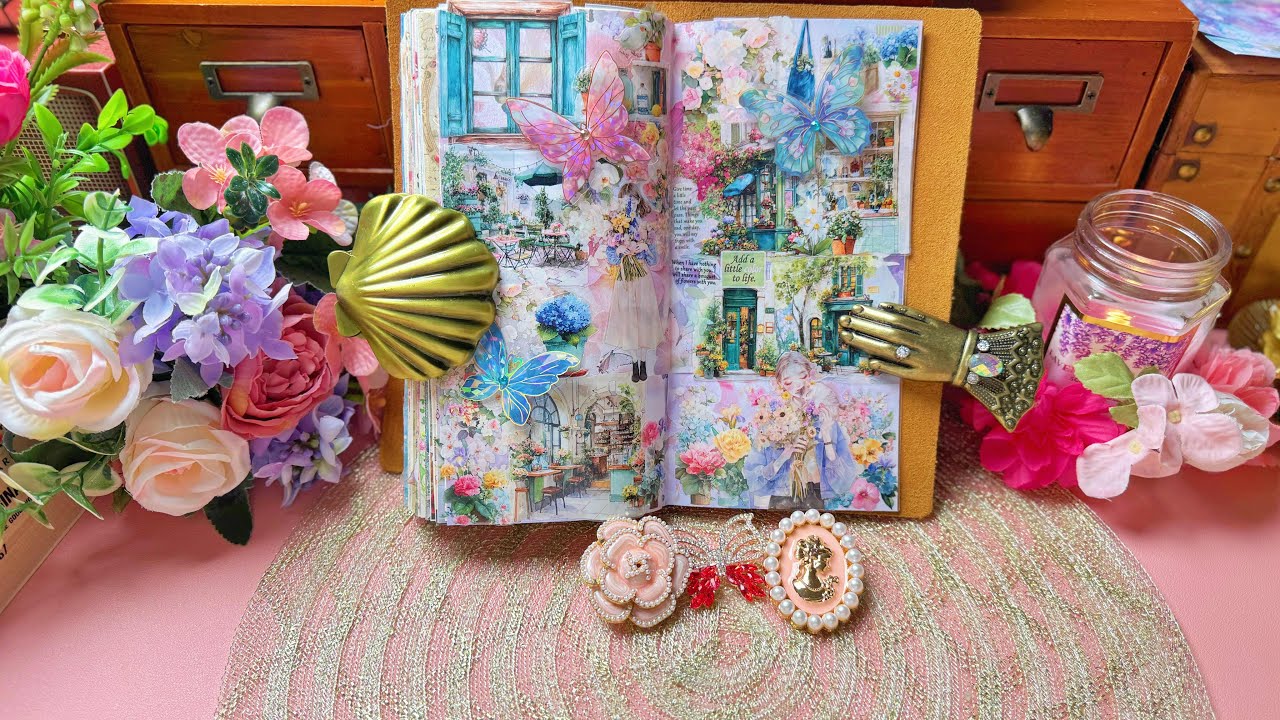 🦋 ASMR: Little Flower Street Daydreams 🌸#newjournal #asmr #asmrsounds #journaling #flowers