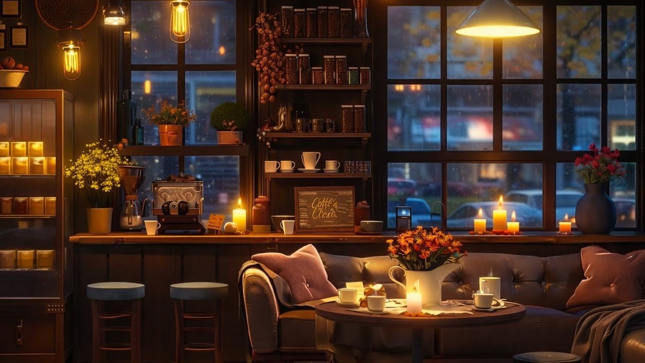 Cozy Rainy Evening ☕ Relaxing Jazz Music | Warm Tea Time Ambience