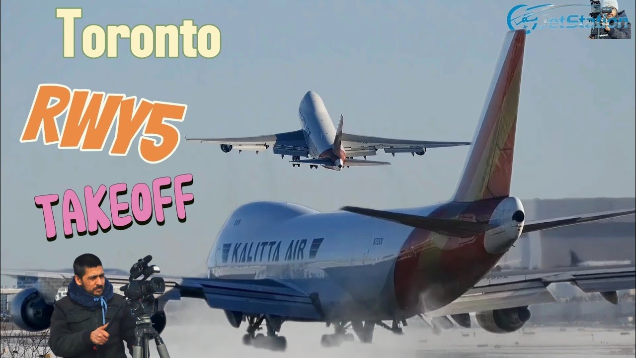 Cargo747 Spotting Toronto-Kalitta B744 Flight To Anchorage Takeoff Video YYZ  International ❄️🇨🇦