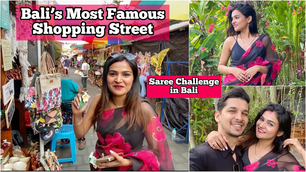 Vaidu ne Saree Pehen kar Bali ke Sabse Famous Street Market me ki Shopping #Bali #shoppingvlog