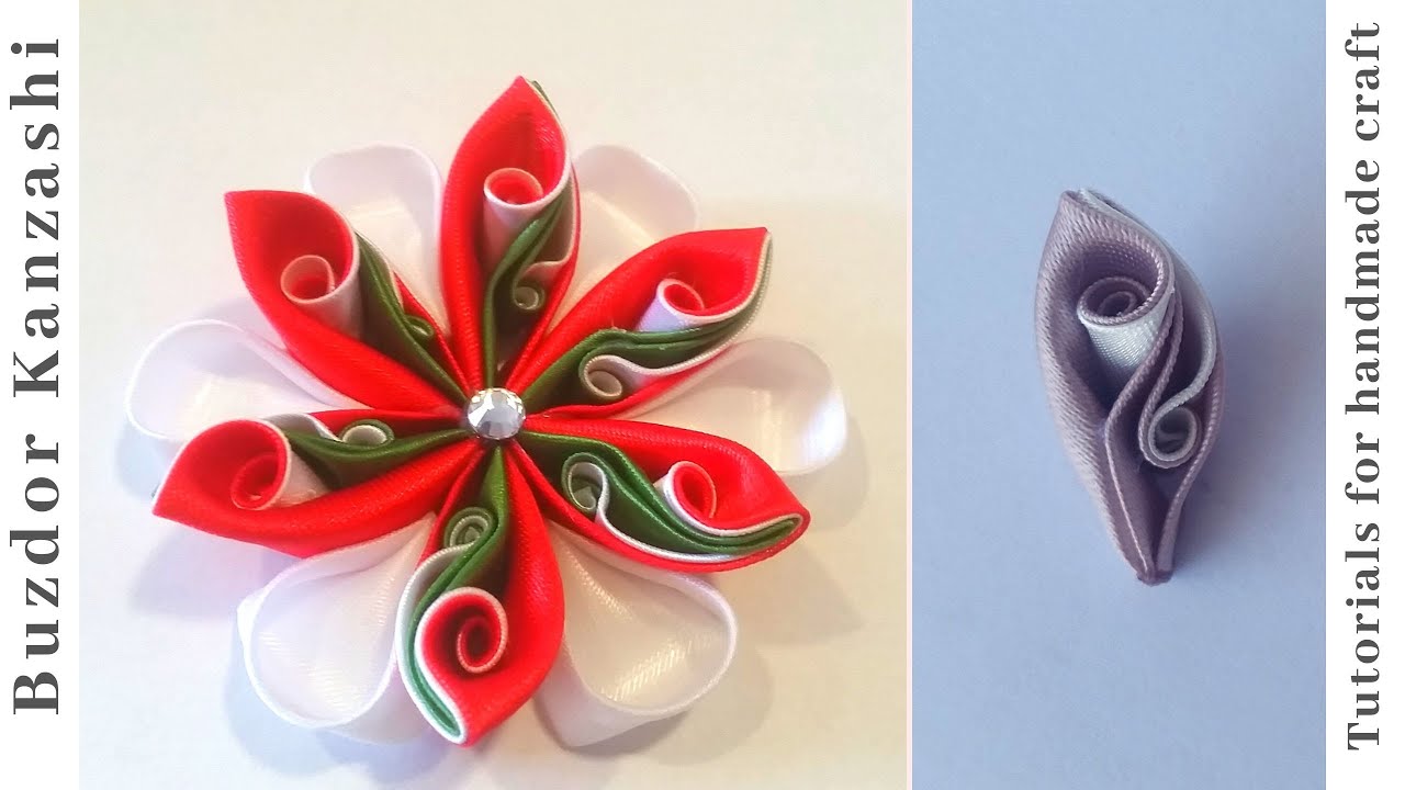 DIY/Tutorial Kanzashi - 2irányba csavart hegyes szirom - haladó
