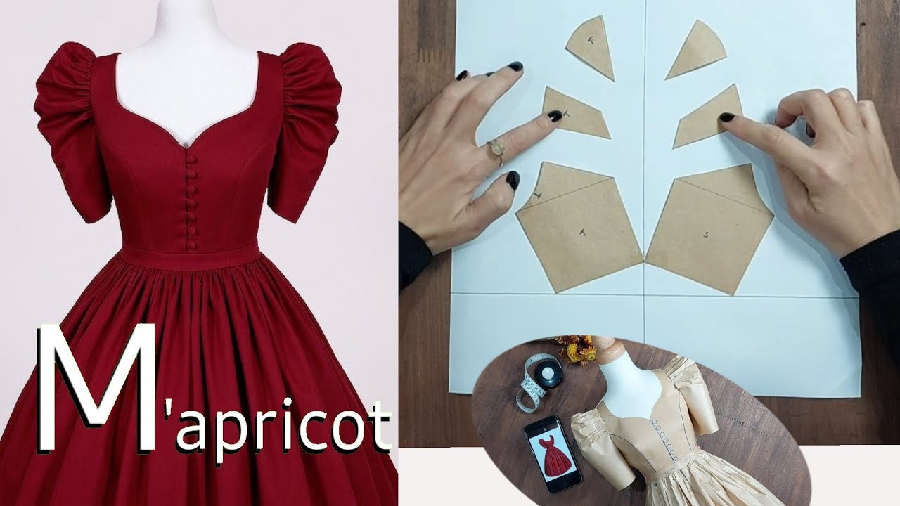 48/ Thiết kế Đầm tiệc- Tay bồng/ Design a Cocktail Dress with puff sleeve.