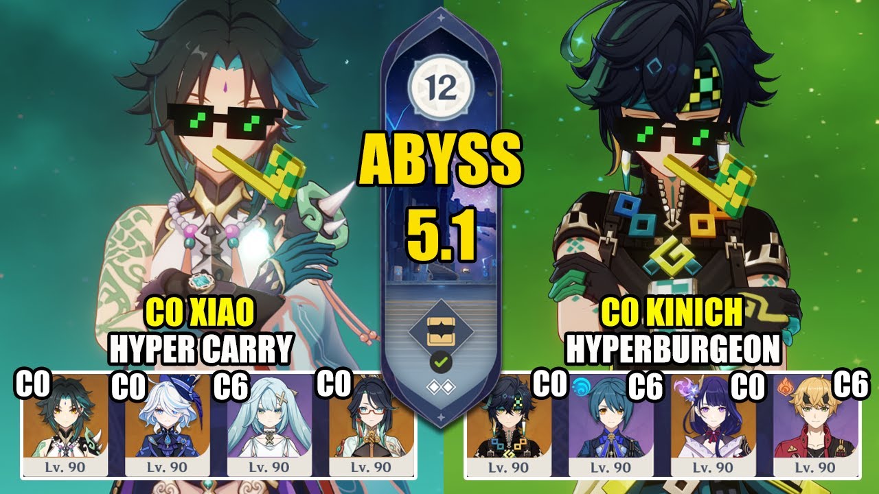 C0 Xiao Hyper Carry & C0 Kinich Hyperburgeon | Spiral Abyss 5.1 | Genshin Impact 【原神】