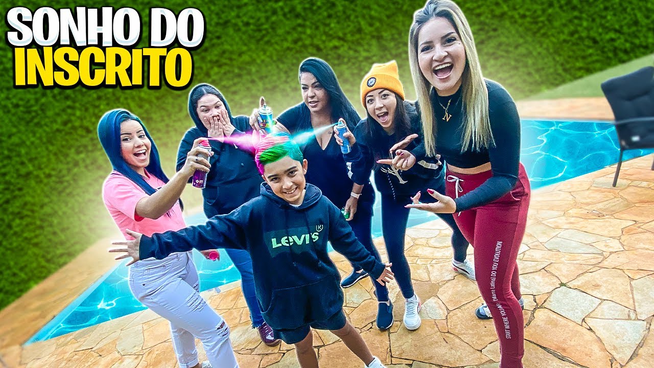 PINTAMOS O CABELO DE UM INSCRITO DE TIE DYE * era o sonho dele *