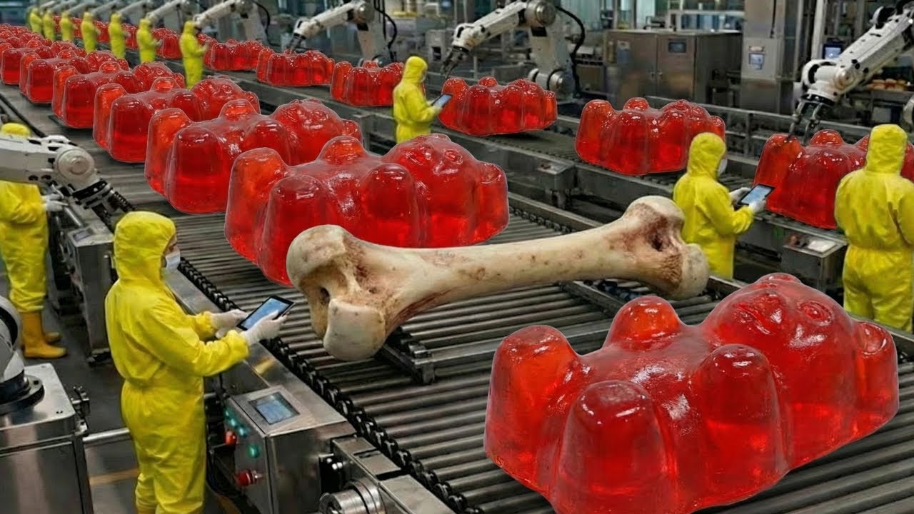 Inside the Largest Gummy Bear Factory - From Animal Bones To Gummy Bears (Full Process)