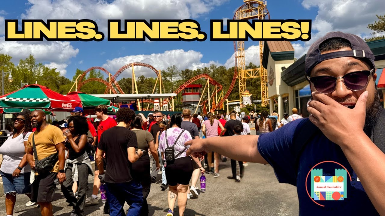 Весенние каникулы с ОЧЕНЬ БОЛЬШОЙ ПУБЛИКОЙ в Six Flags Over Georgia! | Thunder River Rapids СНОВА...