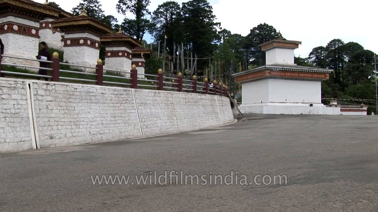One hundred and eight stupas at Dochula pass in Bhutan