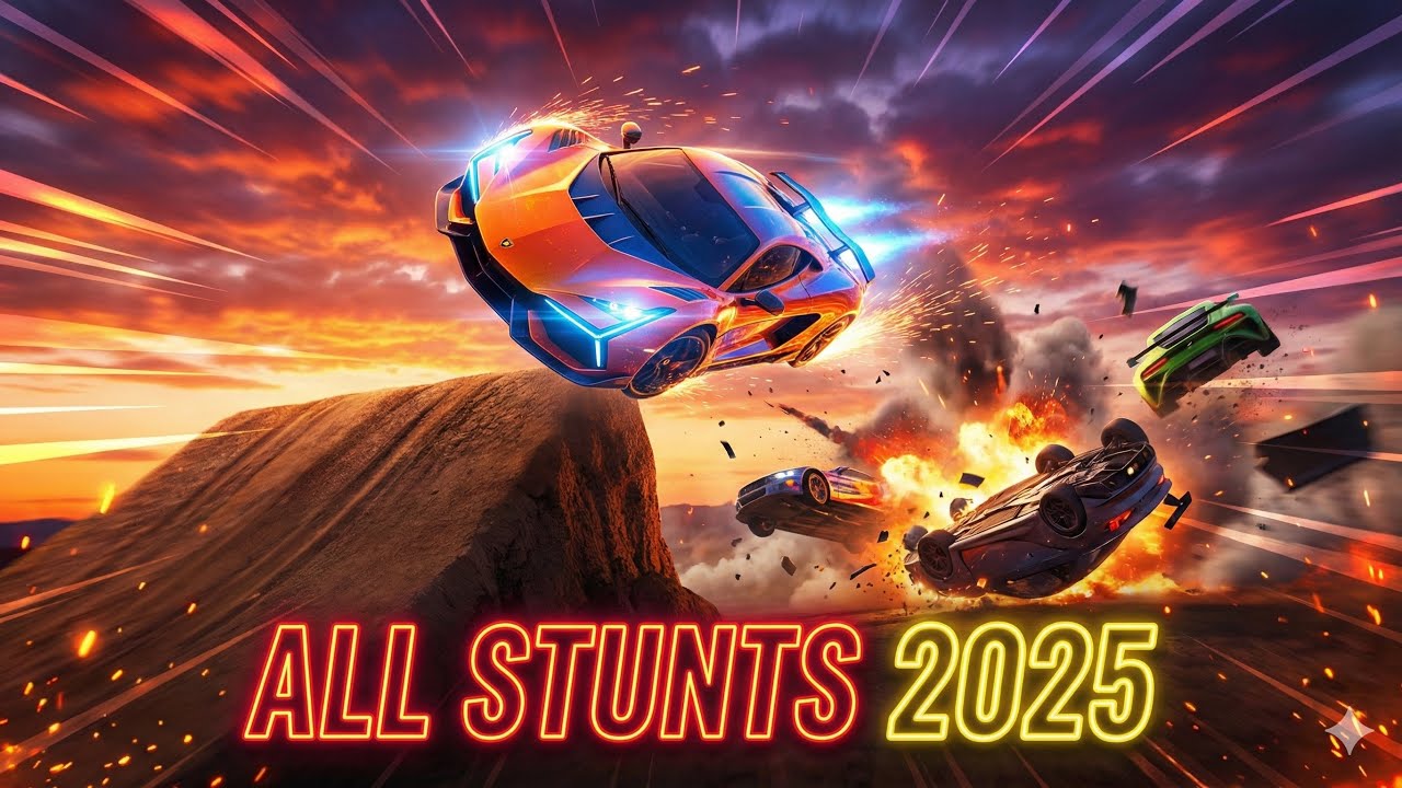 Asphalt 9 stunt clips,crashes cars flying in air big jumps 