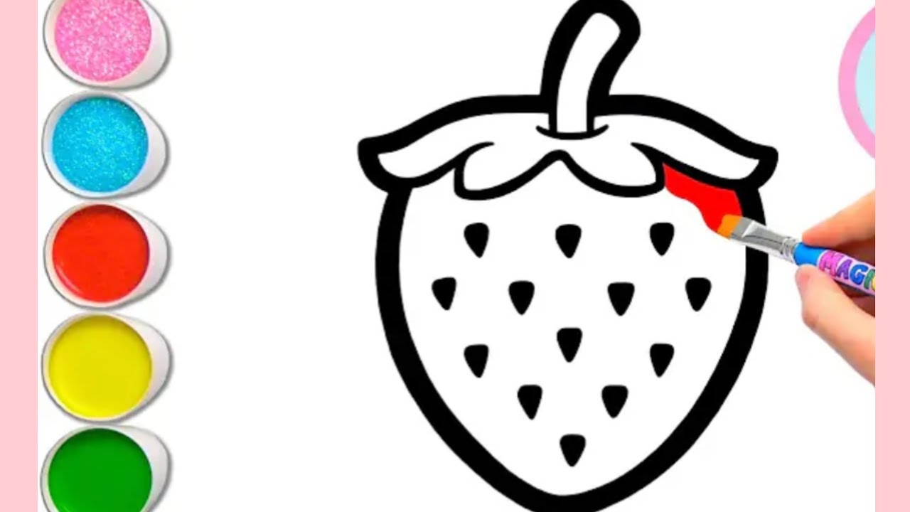 how to draw strawberry || easy fruits drawing || creative painting