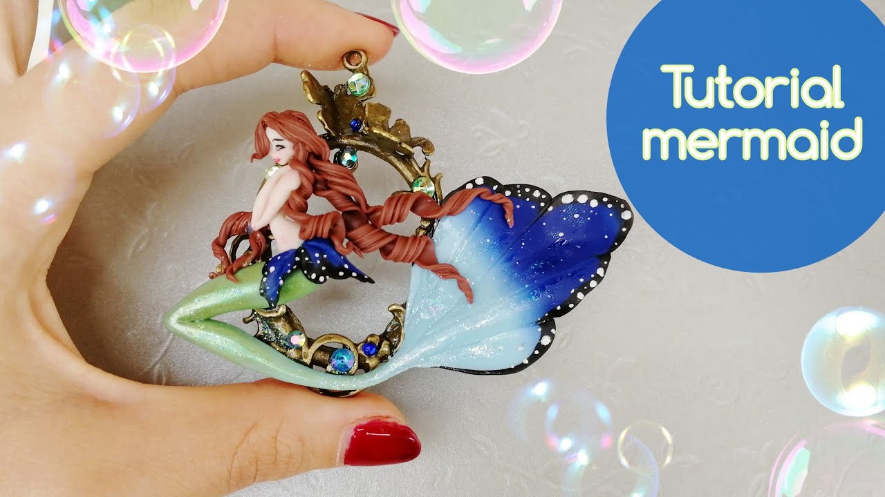Tutorial / Blue ocean  Mermaid  / polymer clay