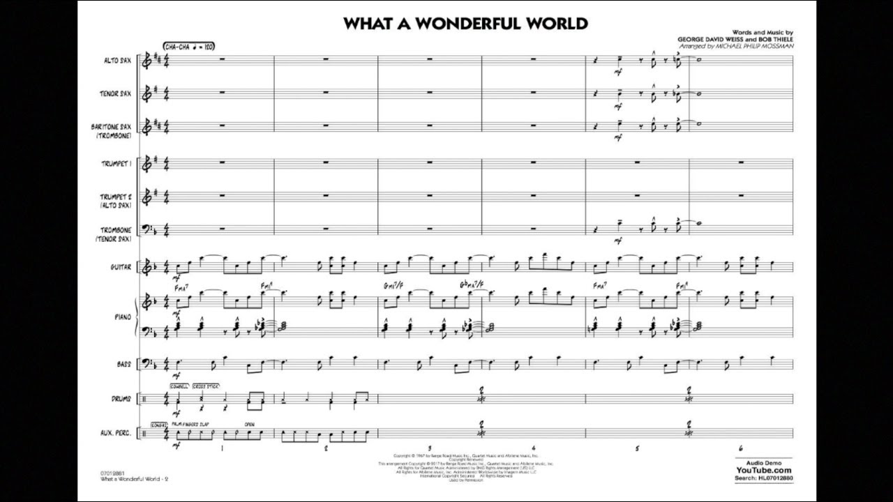 What a Wonderful World arranged by Michael Philip Mossman