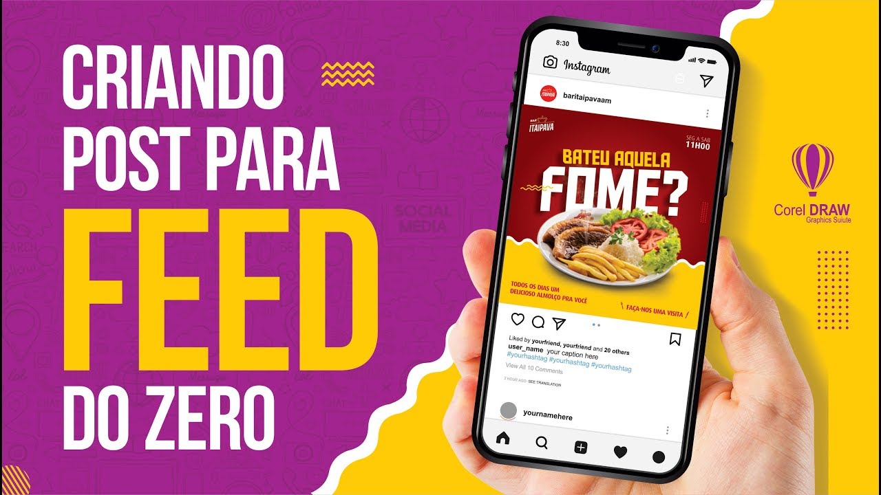 COMO CRIAR UM POST DO ZERO PARA AS REDES SOCIAIS - CORELDRAW