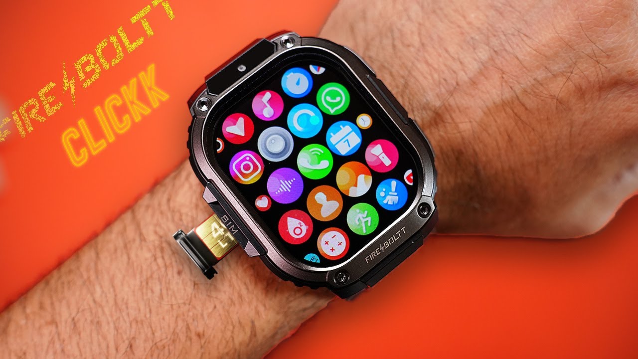 Built In Top Camera | 4G SIM SmartWatch with ANDROID Play Store - Fire-Boltt Clickk 🔥