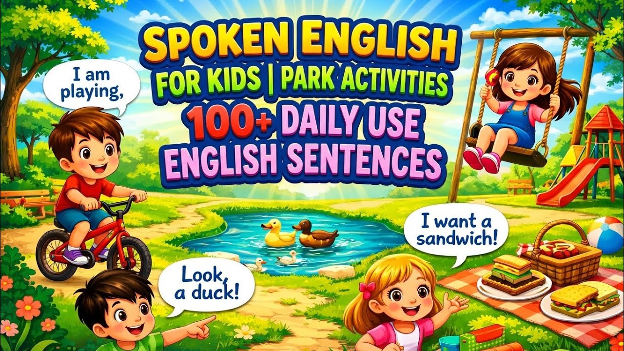 Spoken English for Kids | Park Activities | 100+ Daily Use English Sentences | @englishwithshivika 