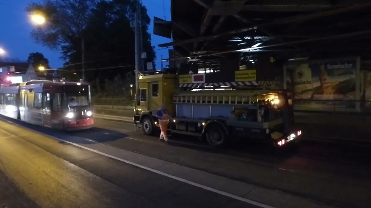 Oberleitungsschaden: BSAG Turmwagen TW1 im Einsatz, Zeppelinbr&uuml;cke