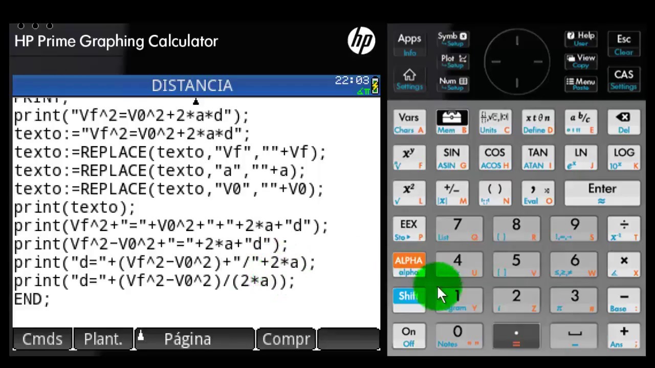 HP PRIME RESOLUCION DE FORMULA  ECUACION PASO A PASO