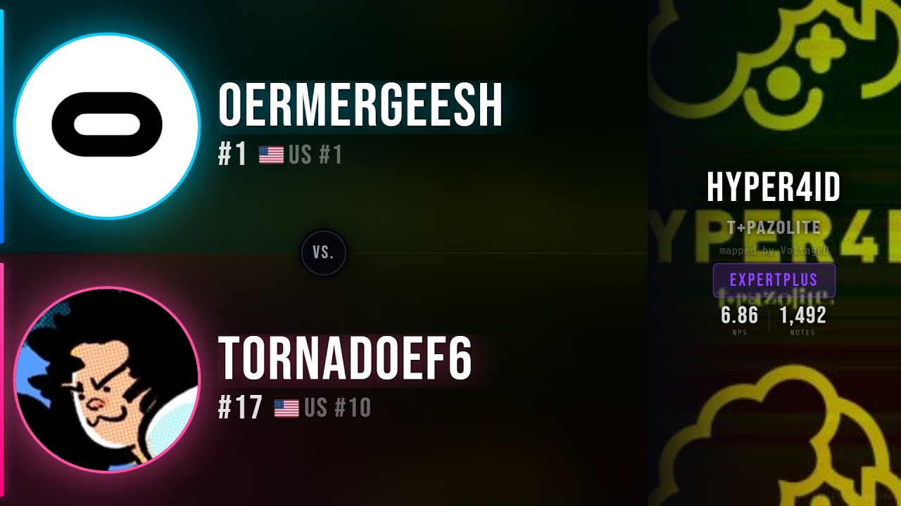 [Beat Saber] Oermergeesh Vs. TornadoEF6 | t+pazolite - HYPER4ID [Expert+]
