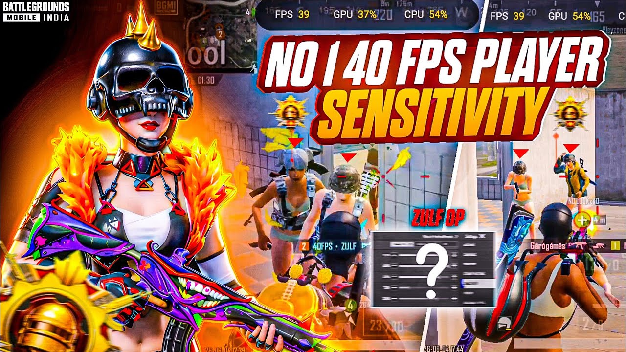 No1 40 fps player ⁉️ Sensitivity & Controls | BEST 4.4 All settings | Fastest 40 fps player | BGMI 