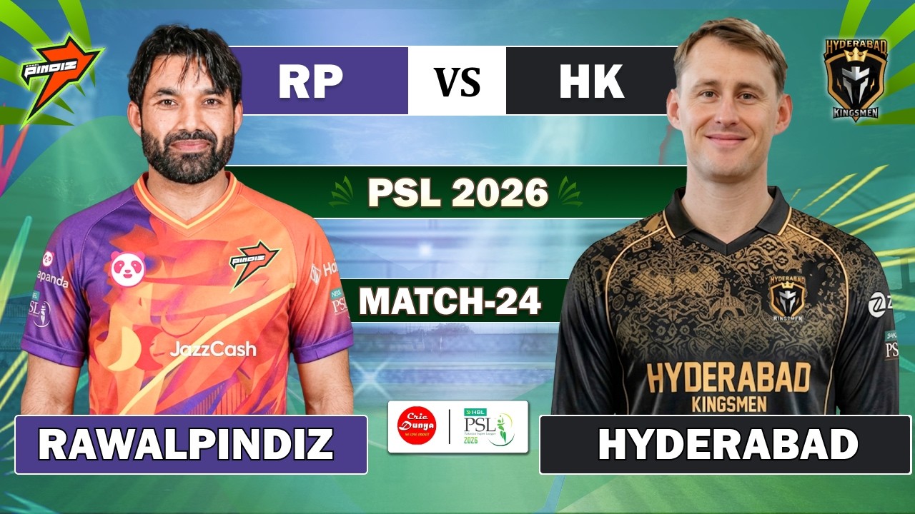 RAWALPINDIZ vs HYDERABAD KINGSMEN PSL 2026 24th MATCH LIVE | HK vs RWP LIVE MATCH COMMENTARY