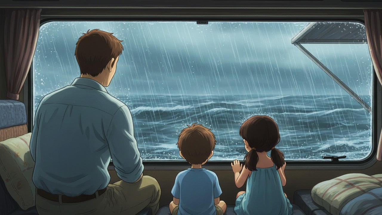 Rainy Day in Our Mobile Home | Ghibli-Style ASMR
