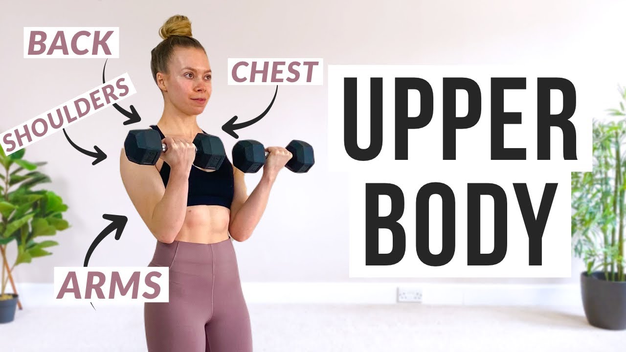 20MIN UPPER BODY WORKOUT (Back, Arms, Chest, Shoulders) - At Home Workout // MonikaFit