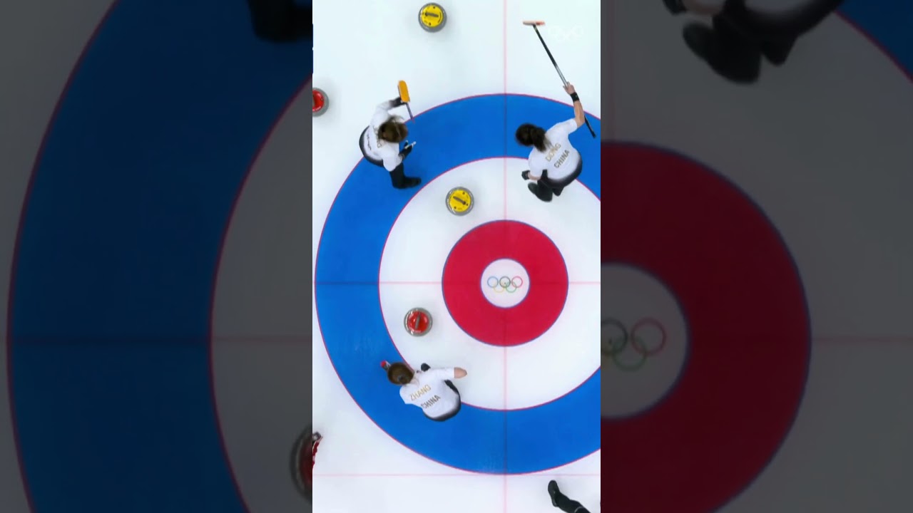 Rate this curling shot! Wang Rui delivered under pressure at Beijing 2022. 🥌❄️ #Olympics