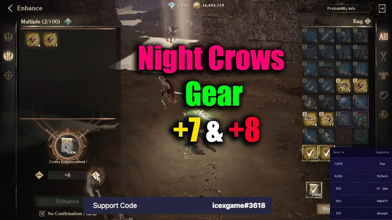 Night Crows Enhance Night Crows Gear +7 & +8