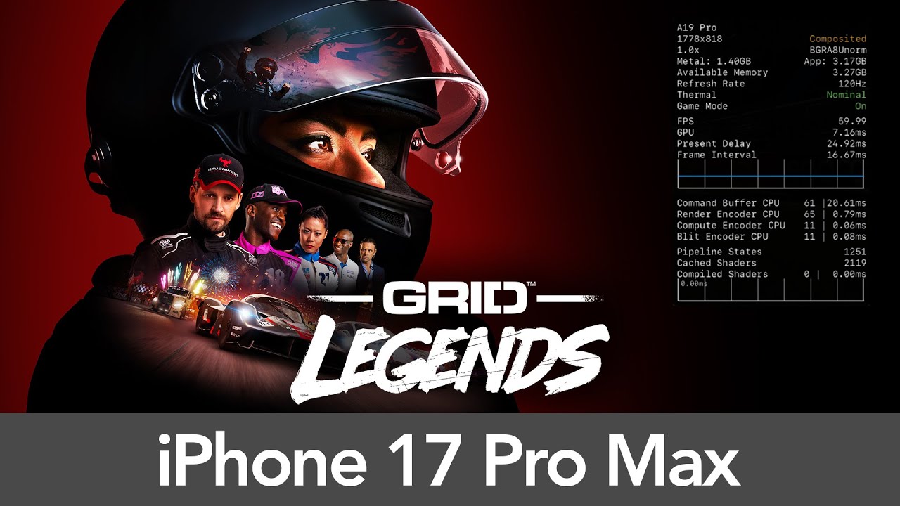 iPhone 17 Pro Max GRID Legends - Performance Preview