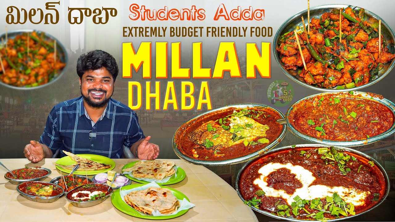 MILAN DHABA | Best Budget Friendly Food in Hyderabad | Ft.5monkeys Food | Indian Street Food
