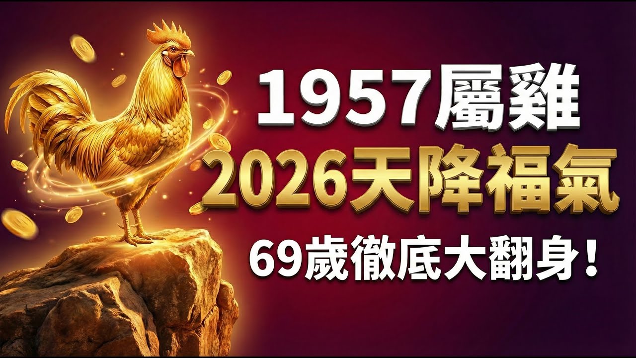 看完老淚縱橫！辛苦了一輩子的1957年雞，2026年老天爺終於開眼了，這份『遲來的福氣』讓你不再看人臉色！