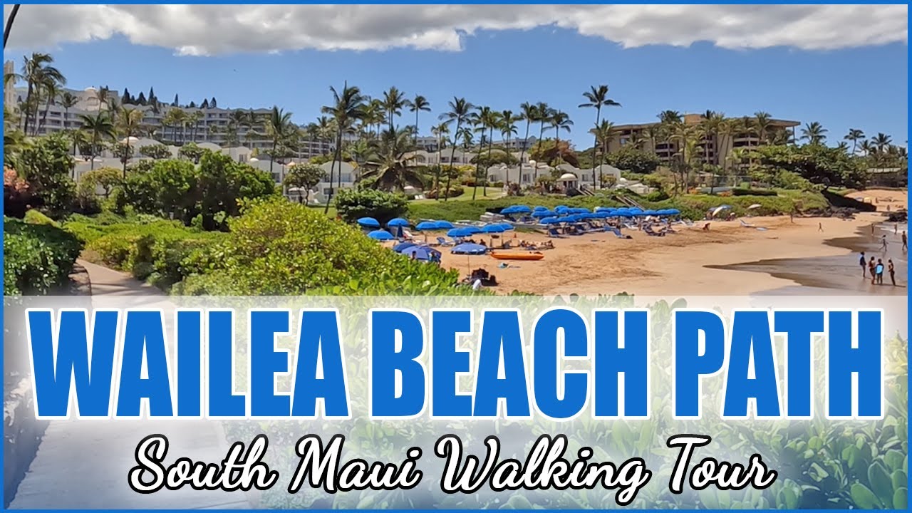 Wailea Beach Path Walking Tour South Maui Hawaii Mokapu Ulua Polo Wailea Beaches Jogging 4K