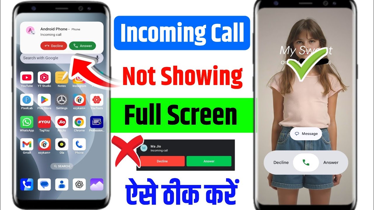 fix incoming call not showing on full display | incoming call not showing full screen new update