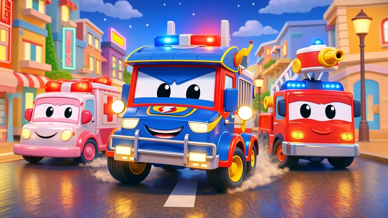 IL CAMION DELLA POLIZIA entra nella SQUADRA SALVATAGGIO! | Veicoli Emergenza per Bambini