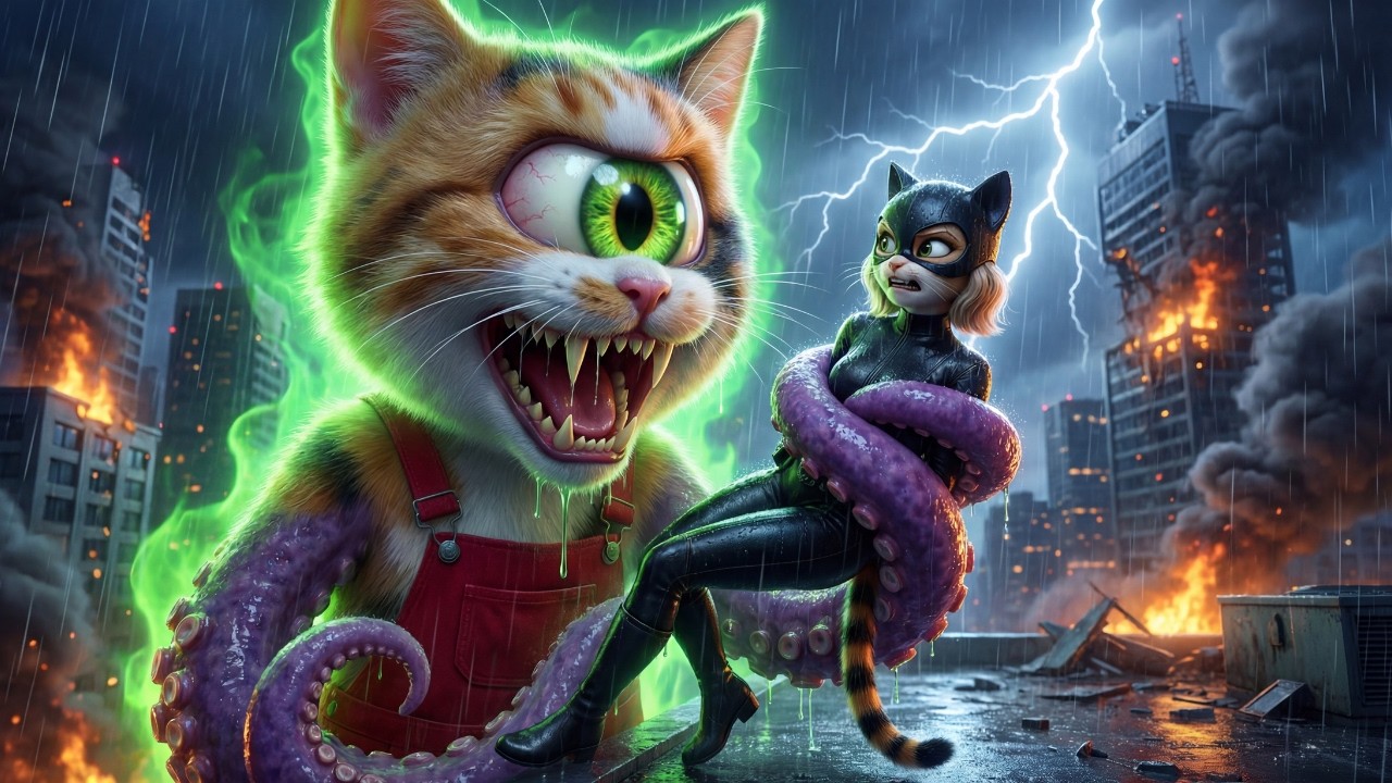 😱 KITTEN DRANK TOXIC WASTE? 🧪 He Turned Into a Giant Alien Monster! Epic Transformation 💥