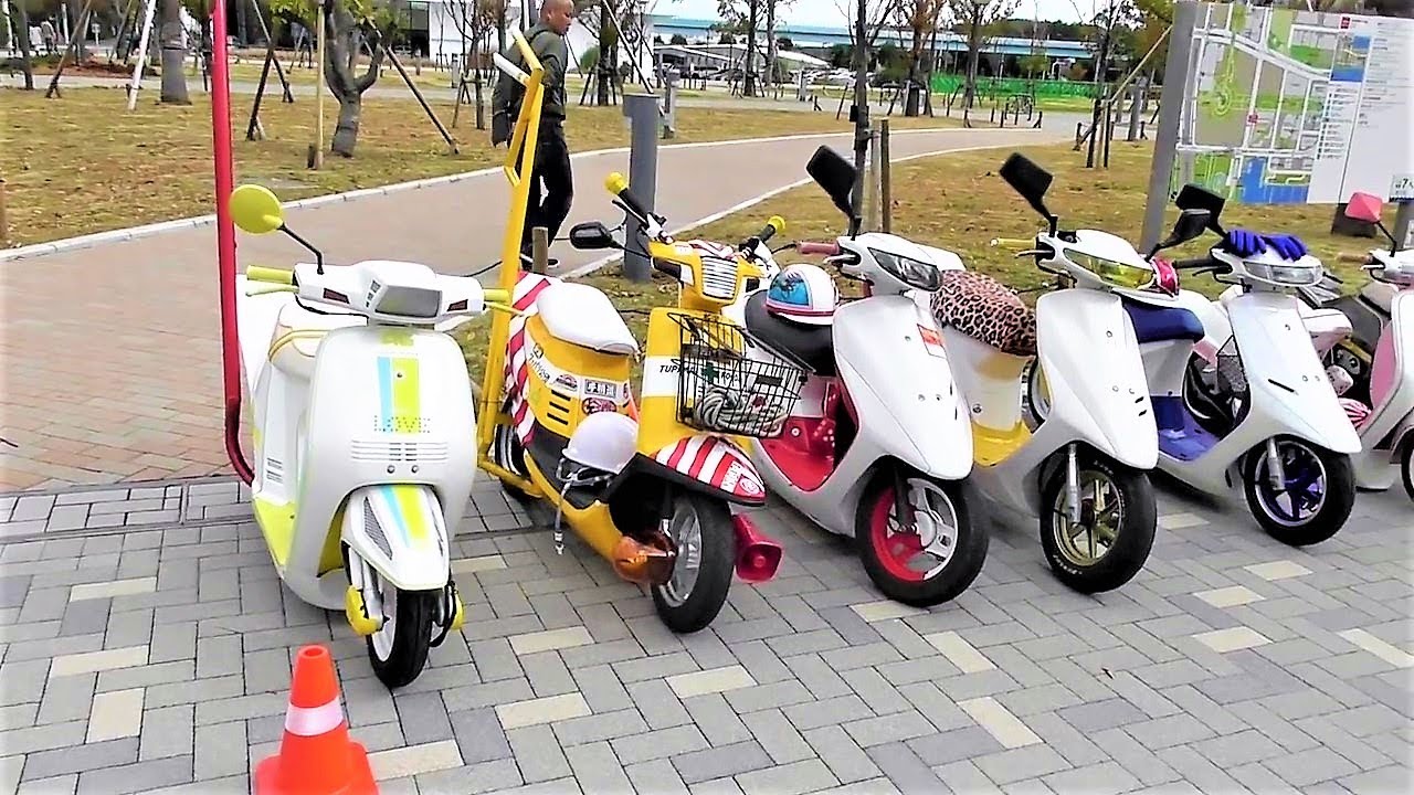 2017 お台場 旧車天国 原チャリ　勢揃い　マフラー　竹槍　直管
